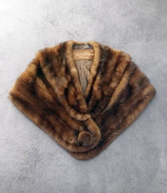 Vintage Weisberg Sons Genuine Brown Mink Fur Stole Wrap Cape Pelerine Coat Vintage Weisberg Sons Genuine Brown Mink Fur Stole Wrap Cape Pelerine Coat