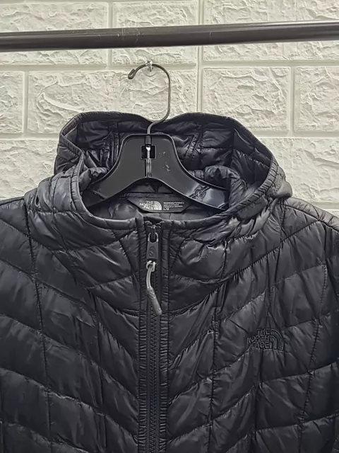 Used The North Face Thermoball Eco Parka Hooded Quilted Packable Coat Black Sz L 2