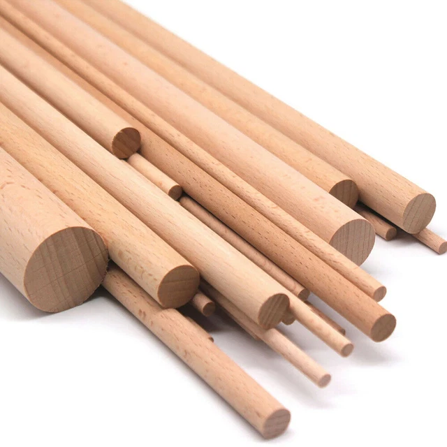 Rundstab, Durchm 3-50mm ,Buchenstab, Holzstab, Bastelholz, 30cm Länge