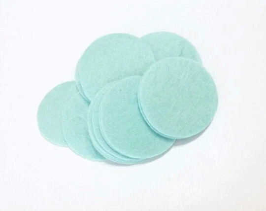 200pcs 4cm Light Blue Color Die Cut Round Felt Circles Patches Pad Craft