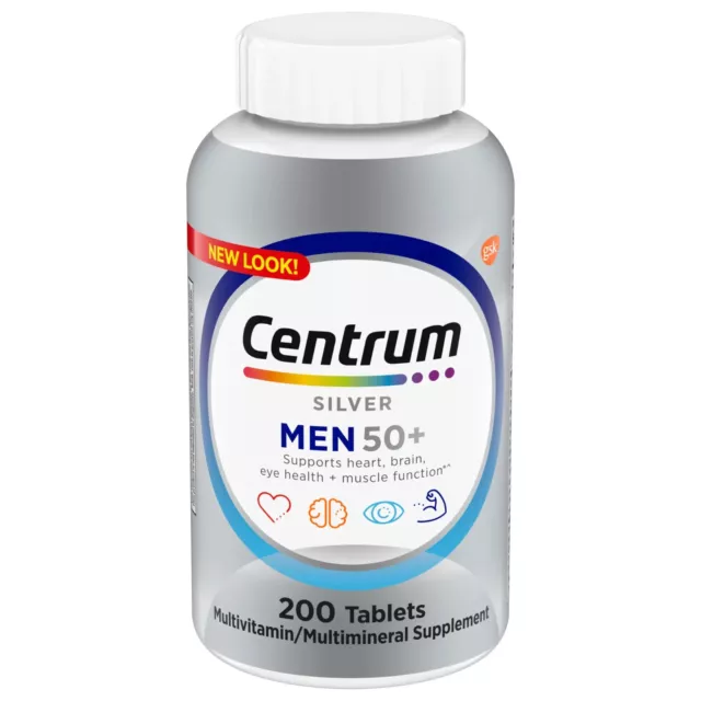 Centrum Silver Mens 50 Plus Vitamins, Multivitamin Supplement, 200 Count