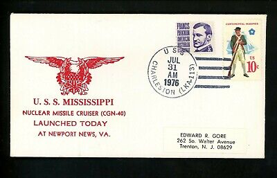 US Naval Ship Cover USS Charleston LKA-113 Peace Time 7/31/1976 CGN-40 Launched