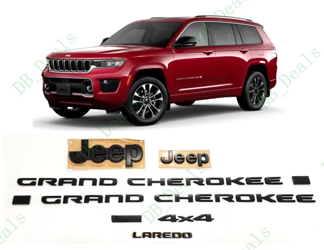 Matte Black Front Rear Door Rear Laredo L 4X4 Emblem 2021+ Jeep Grand Cherokee L