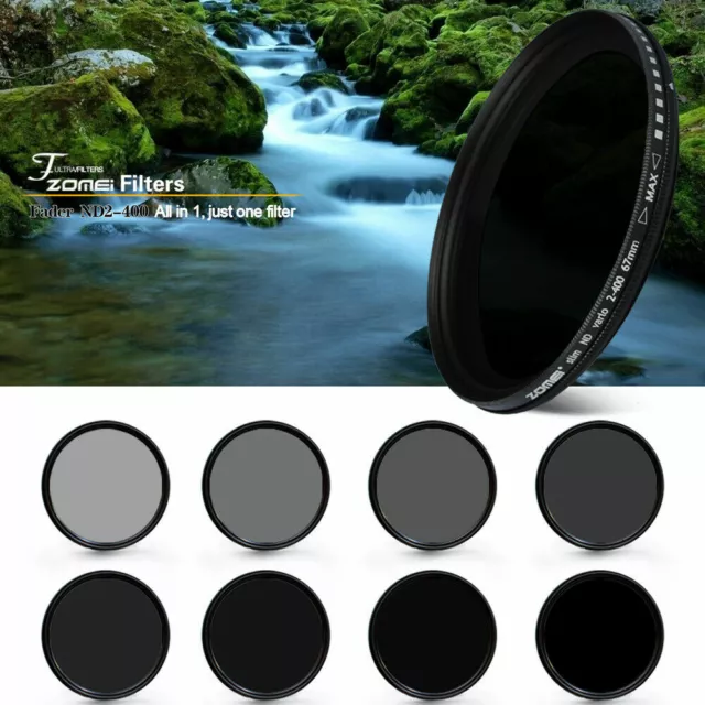 ZOMEI 82mm ND2,ND4, ND​8-400 Filter Neutral Density Adjustable Fader Variable 2