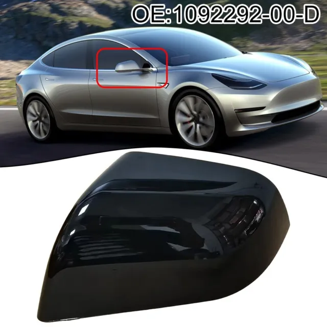 Housse de rétroviseur aile ABS durable en noir pour Tesla Model 3 2123 10922920