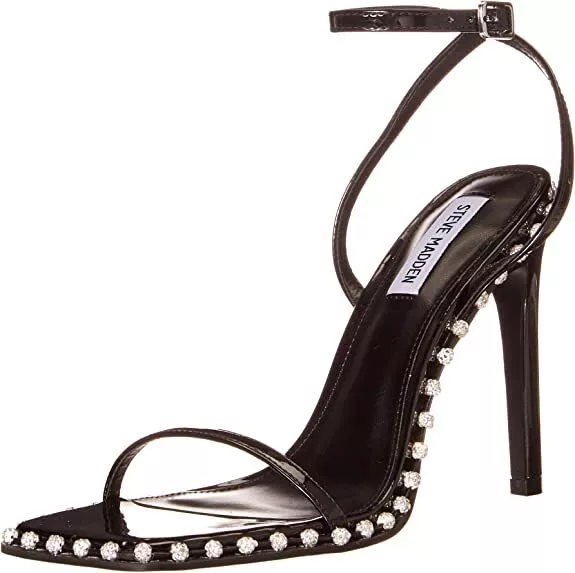 Steve Madden Women's Zelle Heeled Sandal, Black (Worn Once) - US 7.5