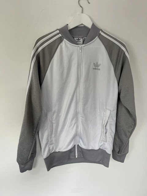Adidas Track Jacket Originals Superstar Grigio Cerniera Intera Uomo Piccola In perfette condizioni