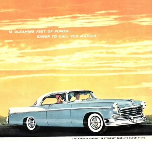 1956 Chrysler Windsor Newport Coupe Vintage Advertisement Z1226