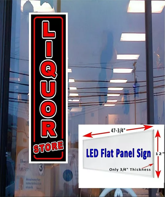 Liquor Store LED flat panel  Light box window sign 48"x12"