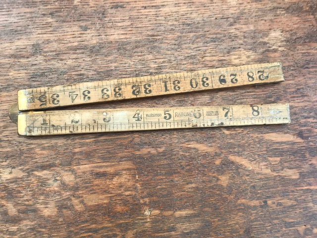 Vintage RABONE Fold Rule Boxwood 36" 4 Fold 1167 3'