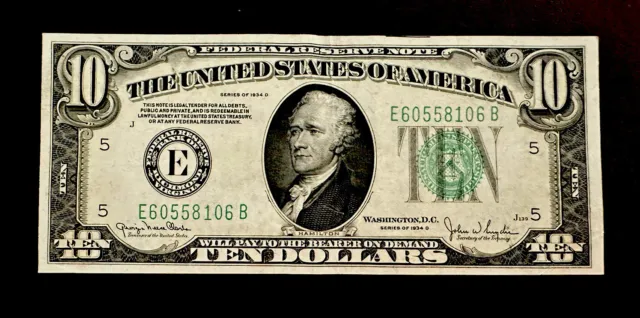 1934 D $10 Richmond Federal Reserve Green Seal Note