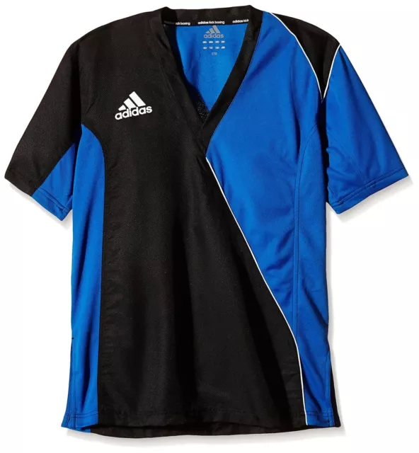 adidas ragazzi t-shirt di kickboxing, camicie sportive, nero / blu, 170