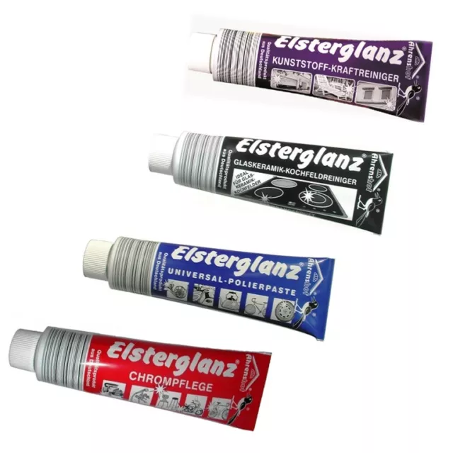 Elsterglanz  4er SET Chrom,Universal,Kunststoff,und Glaskeramik Polierpaste