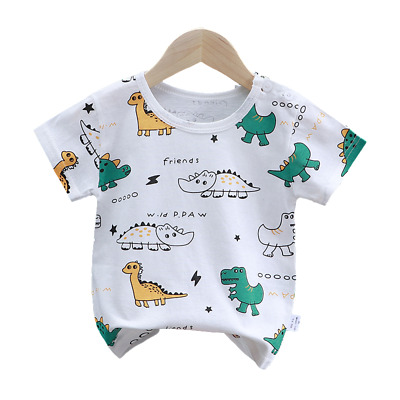 Baby Toddler Girls Boys Kids Children Dinosaur T-Shirt Top Underwear Cotton