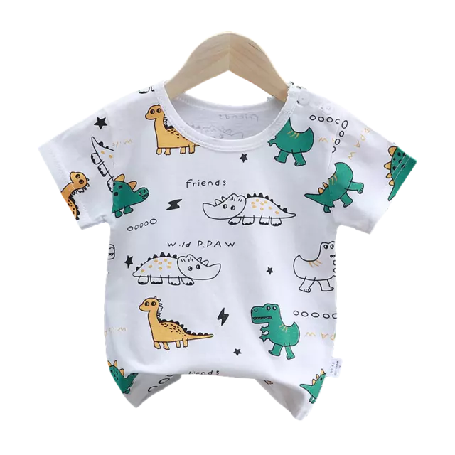 Baby Toddler Girls Boys Kids Children Dinosaur T-Shirt Top Underwear Cotton
