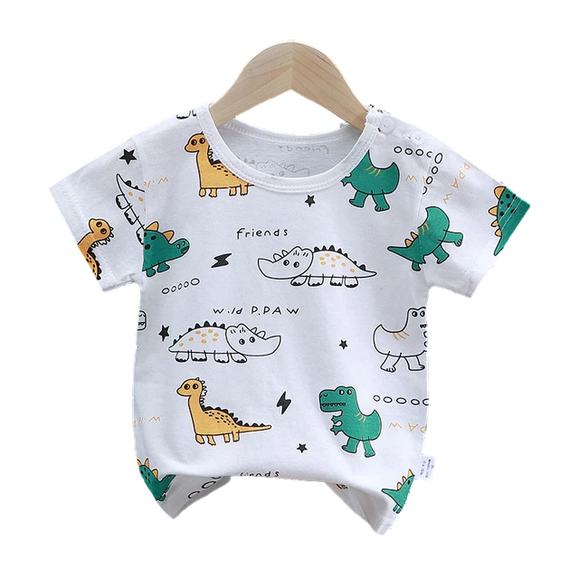 Baby Toddler Girls Boys Kids Children Dinosaur T-Shirt Top Underwear Cotton
