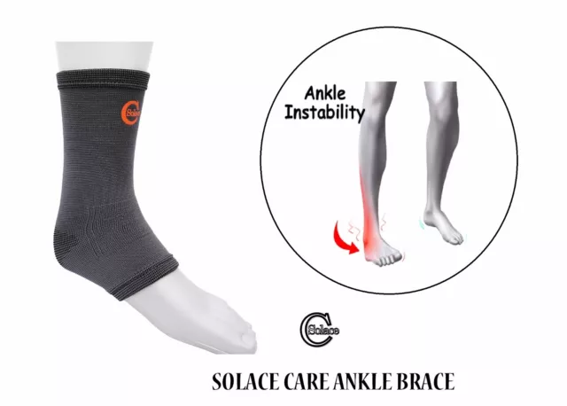 Solace Care Bamboo Charcoal Ankle Support Arthritis Sport Sock Injury Pain Brace