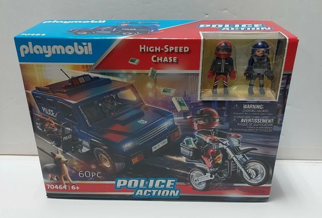 Lot Playmobil Police Vintage 1976 – Set 3232 Motard + Accessoires – Boîte D'origine
