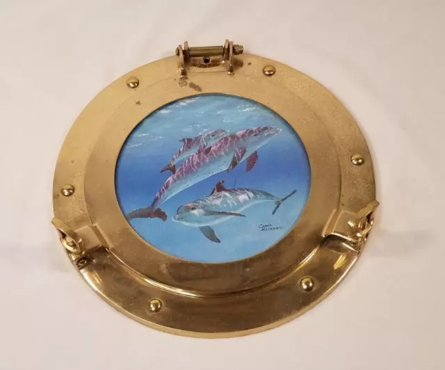 Nautical Vintage Solid Brass Porthole Frame Wall Decor Ship Cabin Window