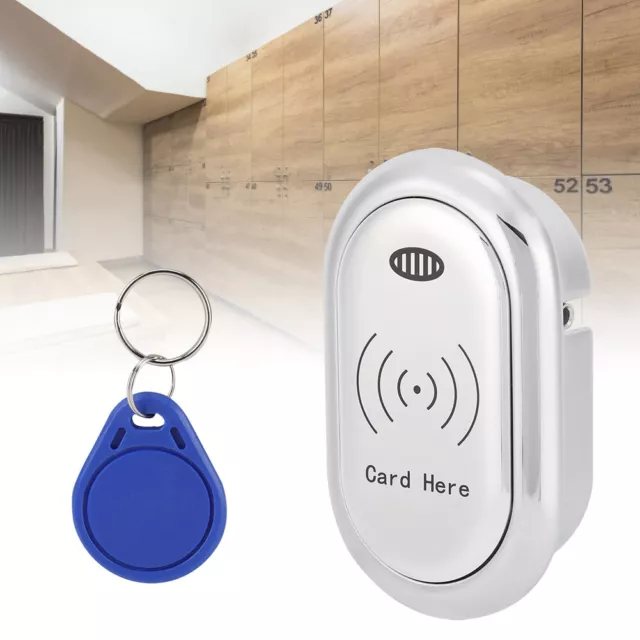Electronic Cabinet Lock Intelligent Button Card Lock (Silver) New UK