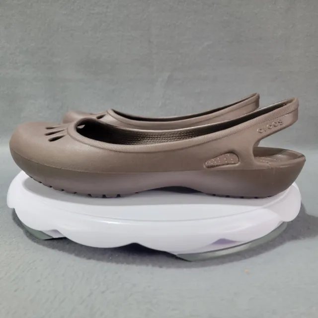 Size 8 - Womens Crocs Brown Malindi Ballet Slip-on Slingback Flat Shoes