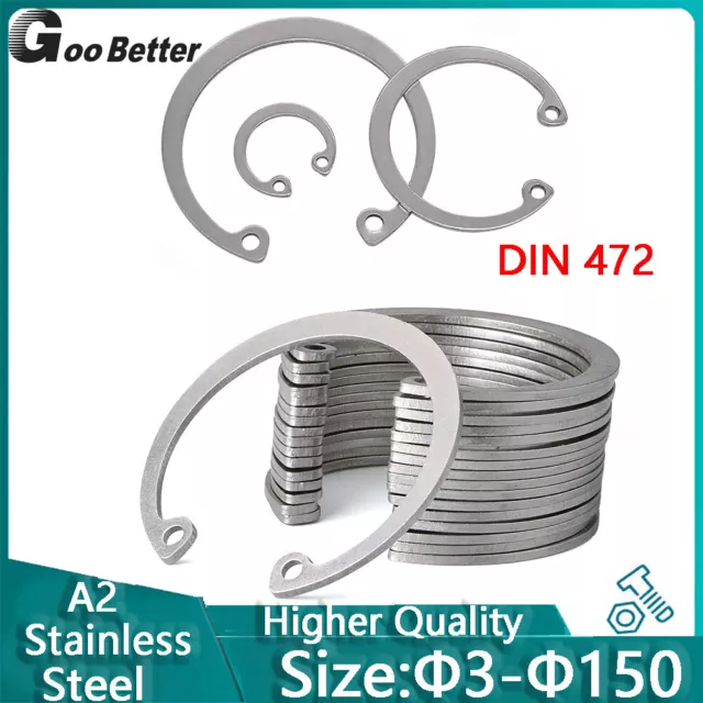 Internal Circlips Retaining Rings For Bores CirClip A2 Stainless Φ8mm To Φ150mm