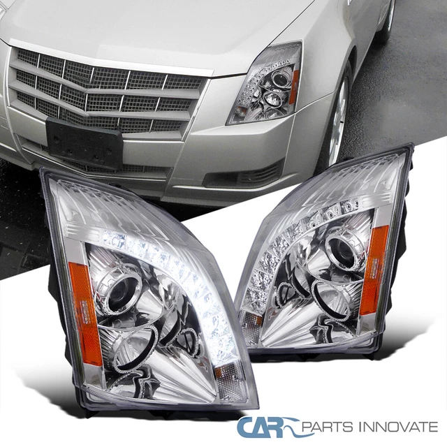 Fit 08-14 Cadillac CTS CT-S LED Strip Tube Projector Headlights Signal Lamp Pair