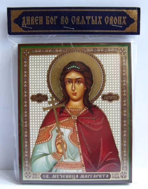 Ikone heilige Margaret geweiht икона святая Маргарита освящена 12х10x1 cm