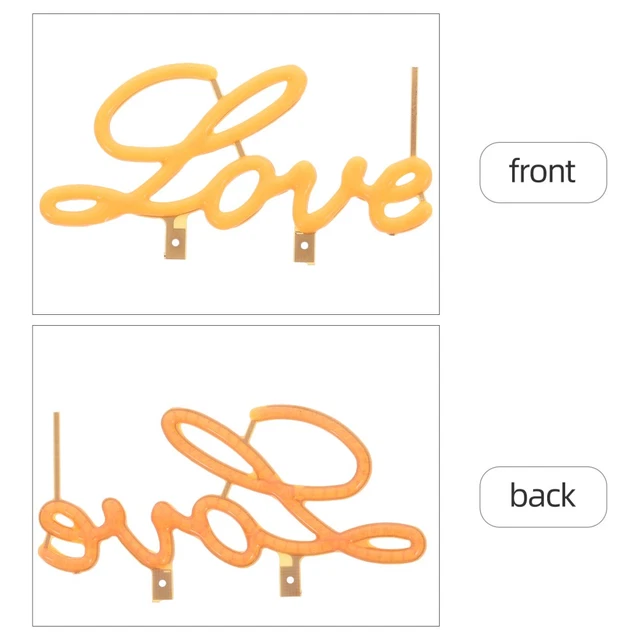 WARM WHITE LOVE LED Neon Sign Yellow Light Up Letters for Wedding and