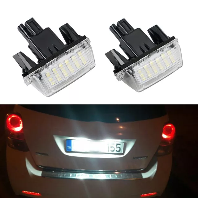 2x White LED License Number Plate Light Lamp For Toyota Yaris Camry 2012-2016