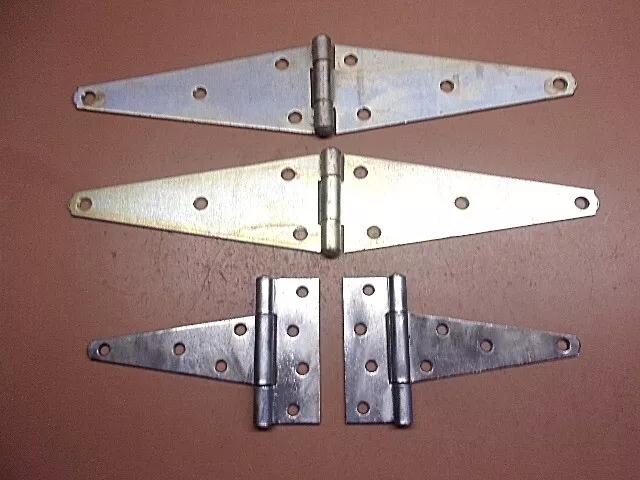 2 Pair of Hinges 15" Strap Hinges & 5" T-Hinges Garden Gate Barn Door Cabin Etc