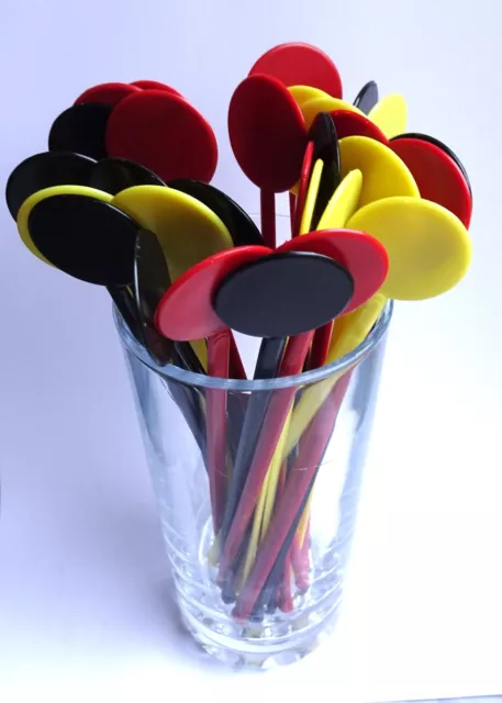 Multi Coloured Plastic Disc Twizzlers Stirrer Sticks  175mm Long Cocktail Drinks