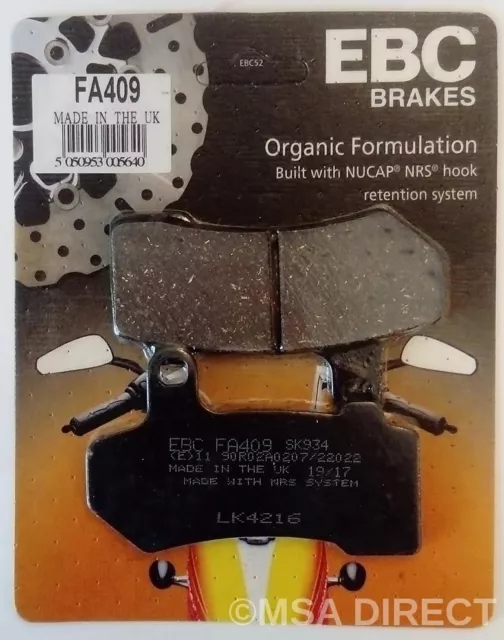 EBC Organic REAR Brake Pads Fits HARLEY DAVIDSON FLHR ROAD KING (2008 to 2023)