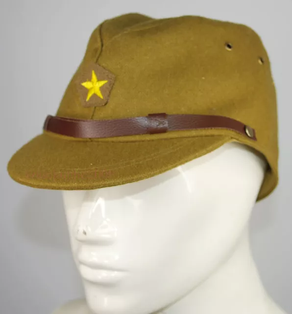 WWII WW2 Japanese Army IJA Officer Field Wool Cap Hat L, badge made of bullion