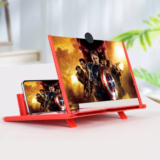 12" Folding Amplifier Stand Screen Magnifier 3D Adjustable Mobile Phone HD Video 3