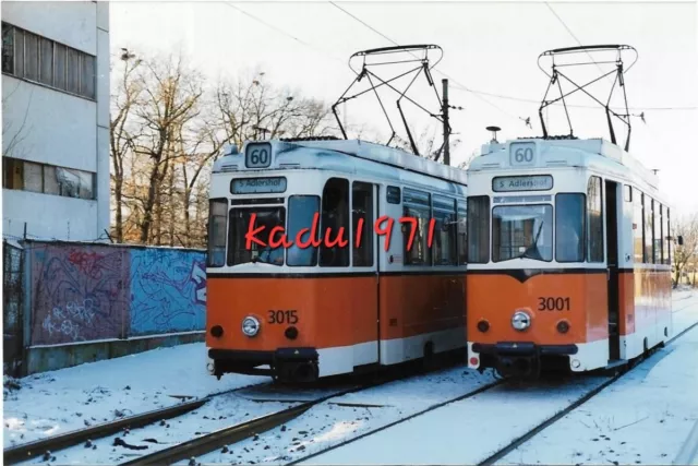 N146) Foto BVG Berlin Straßenbahn, S-Adlershof, TZ69 3001 + 3015, SL 60. 1995