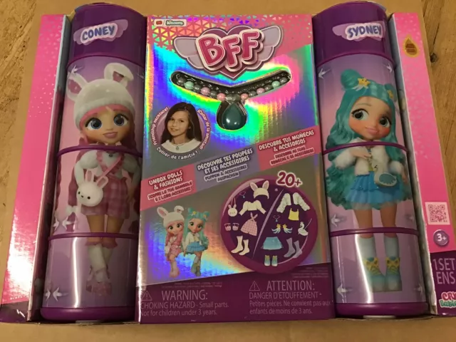 Cry Babies BFF Series 1 Pack 2 Coney and Sydney Dolls With 20+ Accessories