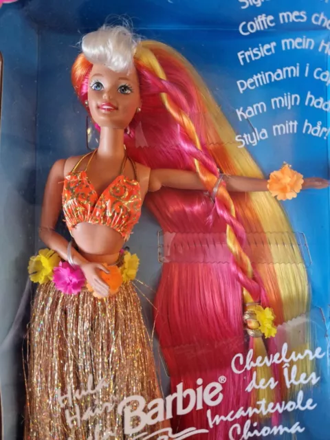 Hula Hair Pink And Gold Barbie Doll 1996 Mattel 17047 Nib Nrfb