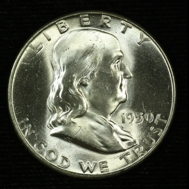 Franklin Silver Half Dollar. 1950 P. Brilliant Uncirculated Lot#9049-307-211