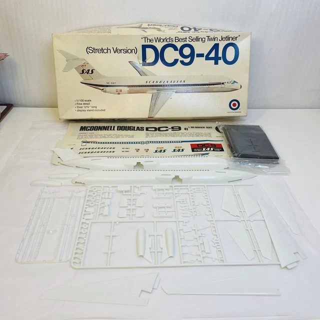 VINTAGE 1/100 MCDONNELL Douglas DC-9 Model Kit DC9-40 SAS Airlines ...