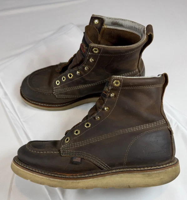 Thorogood Men\'s Dark Brown‎ American Heritage Leather Mac Toe Work Shoes 10.5D 6086866?$256$ main image 4