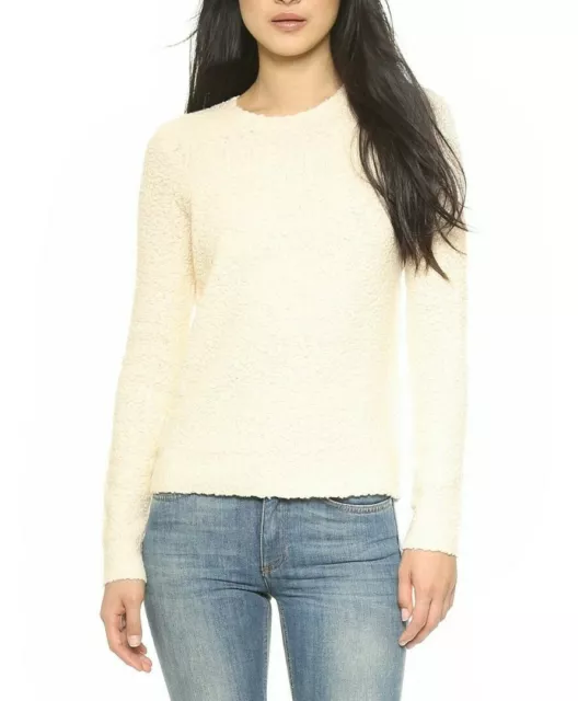 THEORY VEILING JAIDYN Wool Blend Ivory Pullover  Sweater Sz SP Retail $285