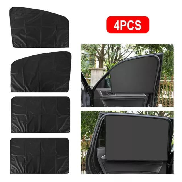4Pcs Magnetic Car Sunshade UV Protector Front Rear Side Window Sun Shade Curtain