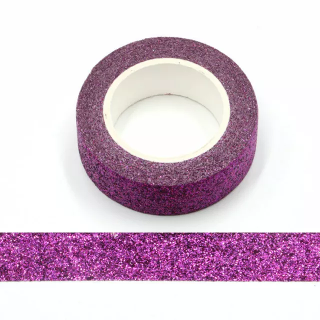 Glitter Tape Sparkle Deep Pink Purple Washi Tape 15mm x 5m