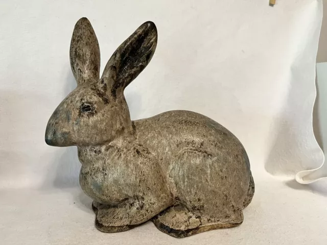 Giant 10” McCarty Pottery Nutmeg With Cobalt  Bunny Rabbit McCarty Mississippi