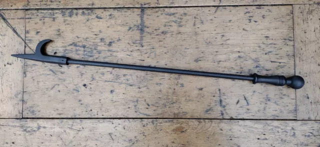 Fire Poker 26" Long Cast Iron And Steel