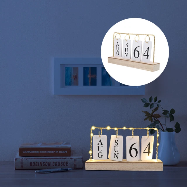 Calendrier De Décoration Bureau Bloc Bois 2021 Cubes Lumières Décoratives