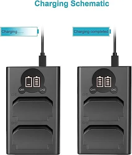 NEEWER NP-FZ100 2280mAh Replacement Battery and Charger with LCD Screen, 2 Packs