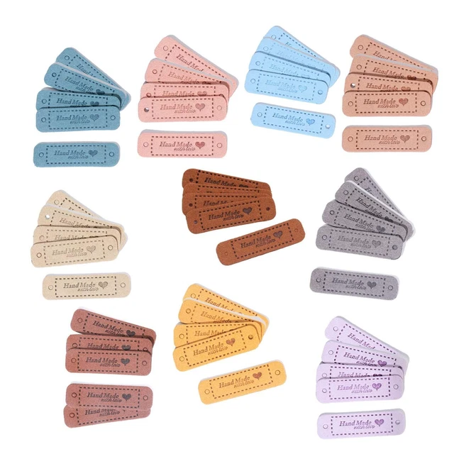 50x Handmade Labels Embellishment Embossed Tags for Knitting Shoes Jeans