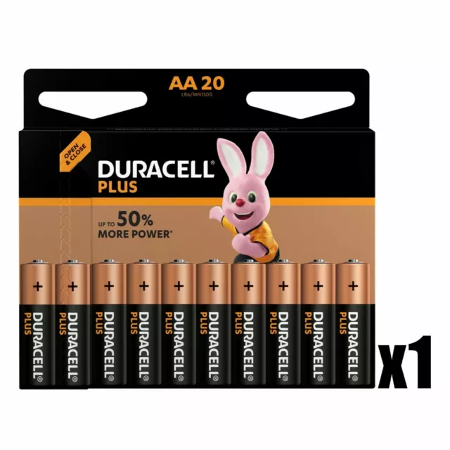 1 x Battery Pack Size of 20 AA Duracell Plus 1.5V Alkaline Batteries LR6 MN1500